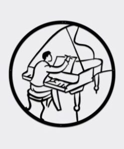 Piano Player Line Art Piano Teacher Music Room Recording Studio Business Custom Metal Signs