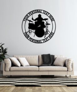 Personalized Drummer Name Metal Sign Musican Wall Hanging Decor