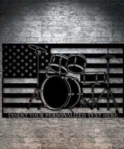 Personalized American Drummer Name Metal Sign US Drum Set Wall Decor Gift