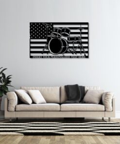 Personalized American Drummer Name Metal Sign US Drum Set Wall Decor Gift