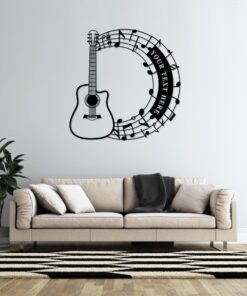 Acoustic Guitar Notes Name Personalized Metal Sign Musican Wall Hanging Home Decor