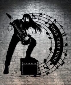 Rock Guitarist Personalized Metal Sign Rock Music Wall Decor Gift