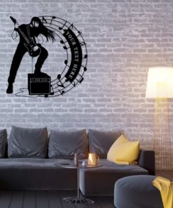 Rock Guitarist Personalized Metal Sign Rock Music Wall Decor Gift