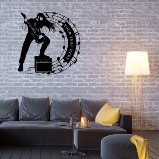 Rock Guitarist Personalized Metal Sign Rock Music Wall Decor Gift