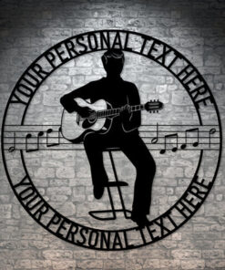 Personalized Male Guitar Musician Metal Sign Gift For Guitar Lover Guitarist