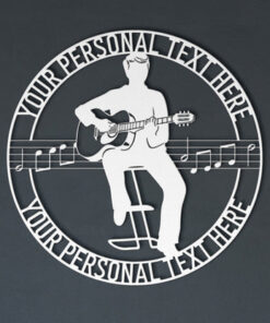 Personalized Male Guitar Musician Metal Sign Gift For Guitar Lover Guitarist