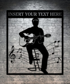 Personalized Acoustic Guitarist Metal Sign Music Aritst Wall Decor