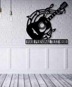 Personalized Acoustic Guitar Lover Name Metal Art Sign