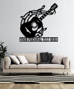 Personalized Acoustic Guitar Lover Name Metal Art Sign