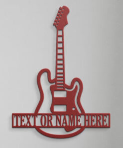 Personalized Guitar Metal Sign Music Room Art Wall Decor Gift