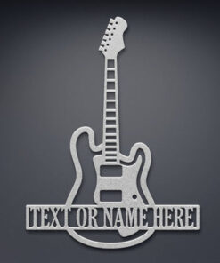 Personalized Guitar Metal Sign Music Room Art Wall Decor Gift