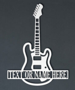 Personalized Guitar Metal Sign Music Room Art Wall Decor Gift