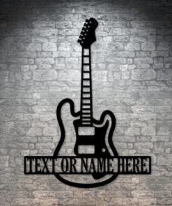 Personalized Guitar Metal Sign Music Room Art Wall Decor Gift