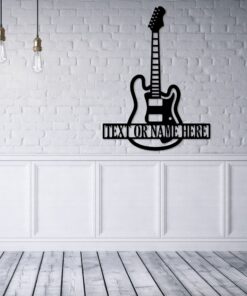 Personalized Guitar Metal Sign Music Room Art Wall Decor Gift