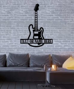 Personalized Guitar Metal Sign Music Room Art Wall Decor Gift