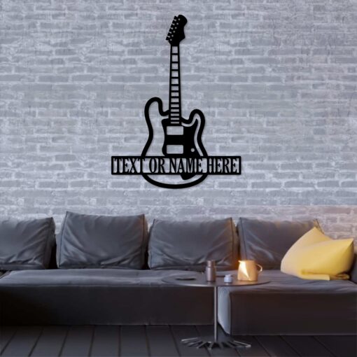 Personalized Guitar Metal Sign Music Room Art Wall Decor Gift