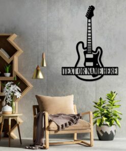 Personalized Guitar Metal Sign Music Room Art Wall Decor Gift