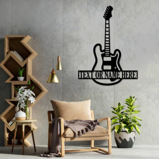 Personalized Guitar Metal Sign Music Room Art Wall Decor Gift