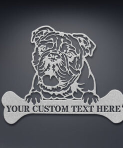 Personalized English Bulldog Name Metal Sign Dog Wall Decor Bulldog Lover Gift