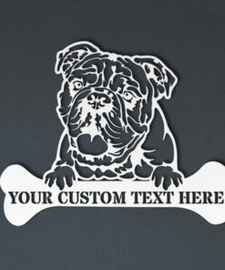 Personalized English Bulldog Name Metal Sign Dog Wall Decor Bulldog Lover Gift