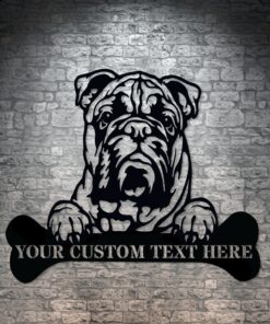 Personalized American Bulldog Metal Sign Dog Owner Wall Decor Gift