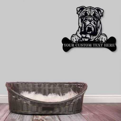 Personalized American Bulldog Metal Sign Dog Owner Wall Decor Gift