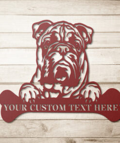 Personalized American Bulldog Metal Sign Dog Owner Wall Decor Gift