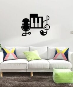 Piano and Notes Music Metal Art Laser Cut Metal Sign Music Wall Decorations