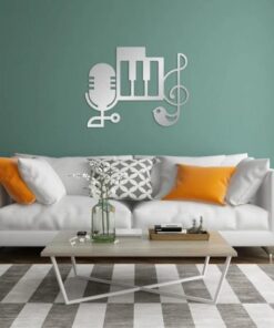 Piano and Notes Music Metal Art Laser Cut Metal Sign Music Wall Decorations