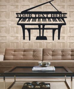 Stunning Piano Monogram Music Room Recording Studio Business Custom Metal Signs