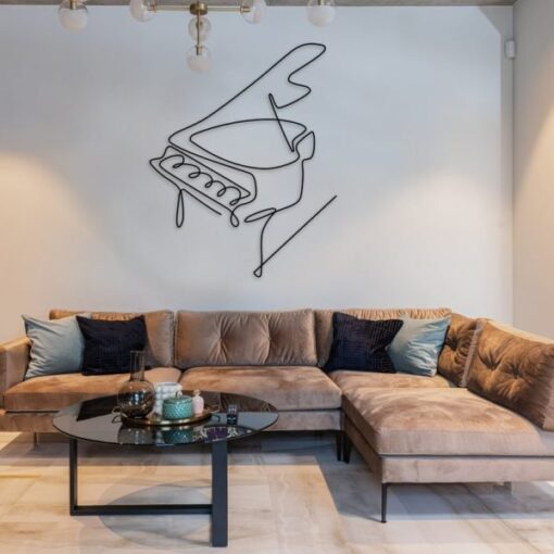 Piano Metal Line Wall Art Pianist Music Room Recording Studio Business Custom Metal Signs