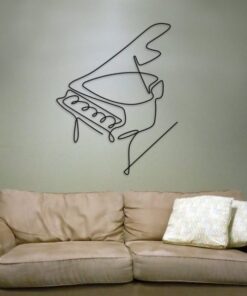 Piano Metal Line Wall Art Pianist Music Room Recording Studio Business Custom Metal Signs