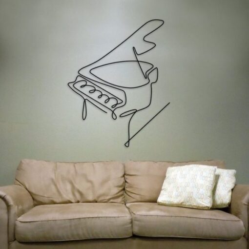 Piano Metal Line Wall Art Pianist Music Room Recording Studio Business Custom Metal Signs