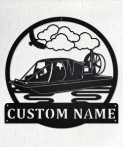 Hovercraft Speed Boat Metal Wall Art Personalized Metal Name Sign Home Decor Housewarming Gift