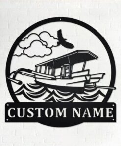 Boat Metal Wall Art Personalized Metal Name Sign Home Decor Housewarming Gift