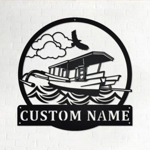 Boat Metal Wall Art Personalized Metal Name Sign Home Decor Housewarming Gift