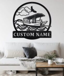 Boat Metal Wall Art Personalized Metal Name Sign Home Decor Housewarming Gift