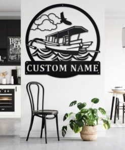 Boat Metal Wall Art Personalized Metal Name Sign Home Decor Housewarming Gift