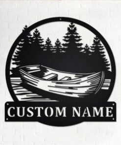 Kayak Canoe Boat Metal Wall Art Personalized Metal Name Sign Home Decor Housewarming Gift