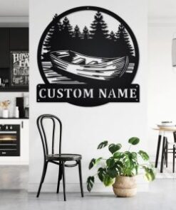 Kayak Canoe Boat Metal Wall Art Personalized Metal Name Sign Home Decor Housewarming Gift