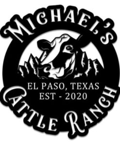 Cattle Farmhouse Sign Ranch Sign Personalized Farmville Name Sign Gift For Farmer
