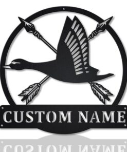 Cross Archery Personalized Duck Hunting Metal Sign Custom Name Hunter Sign Wall Decor