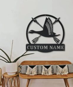 Cross Archery Personalized Duck Hunting Metal Sign Custom Name Hunter Sign Wall Decor