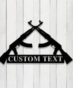 Custom AK-47 Rifle Metal Sign Gamer Room Decor Personalized Gamer Name Metal Signs