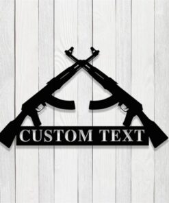 Custom AK-47 Rifle Metal Sign Gamer Room Decor Personalized Gamer Name Metal Signs