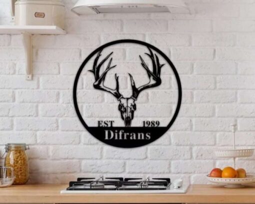 Deer Antler Custom Metal Sign Deer Hunting Gift For Hunter