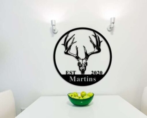 Deer Antler Custom Metal Sign Deer Hunting Gift For Hunter