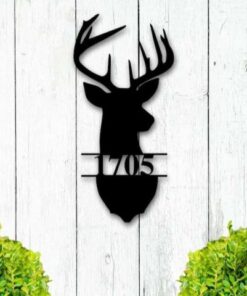 Deer Antler Home Address Outdoor Custom Metal Address Sign