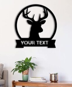 Deer Buck Head Metal Art Personalized Metal Name Signs Deer Hunting Sign Gift for Hunters