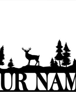 Deer Landscape Metal Sign Personalized Metal Name Signs Deer Hunting Sign Gift for Hunter